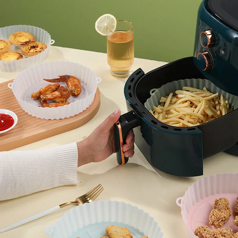 Air Fryer Silicone Liners, 8 Inch Airfryer Liners