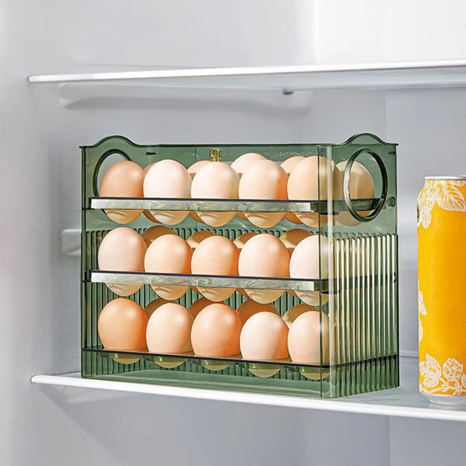 Flippable Egg Holder For Refrigerator 3 Layer Egg Storage Container For Refrigerator - Kitchentia