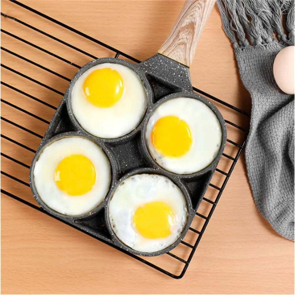 Egg Pan, Egg Frying Pan with Lid Nonstick 4 Cups Pancake - Kitchentia