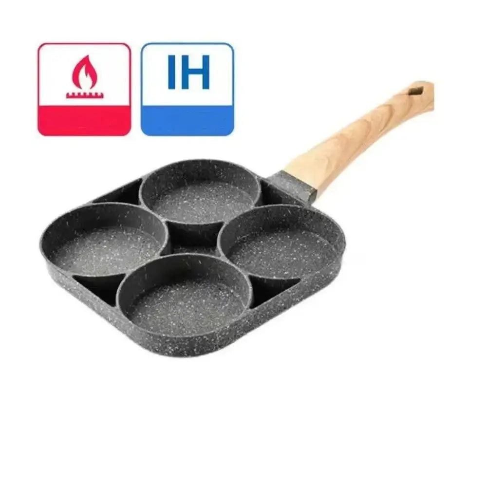 Egg Pan, Egg Frying Pan with Lid Nonstick 4 Cups Pancake - Kitchentia