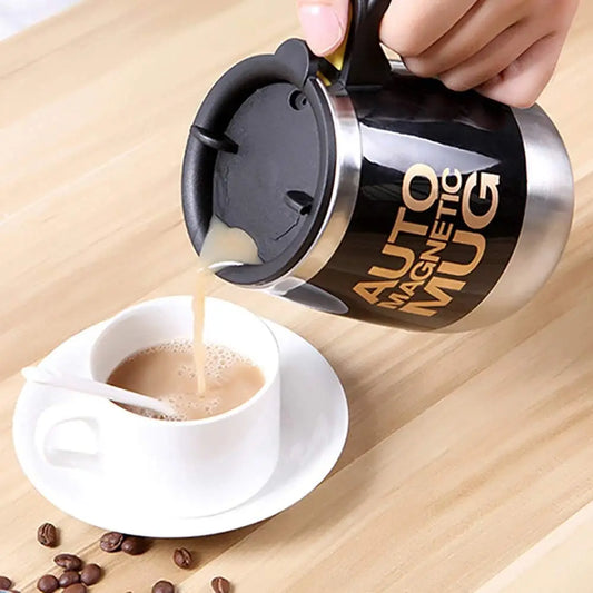 450ML Creative Automatic Stirring Stainless Steel Coffee Mug