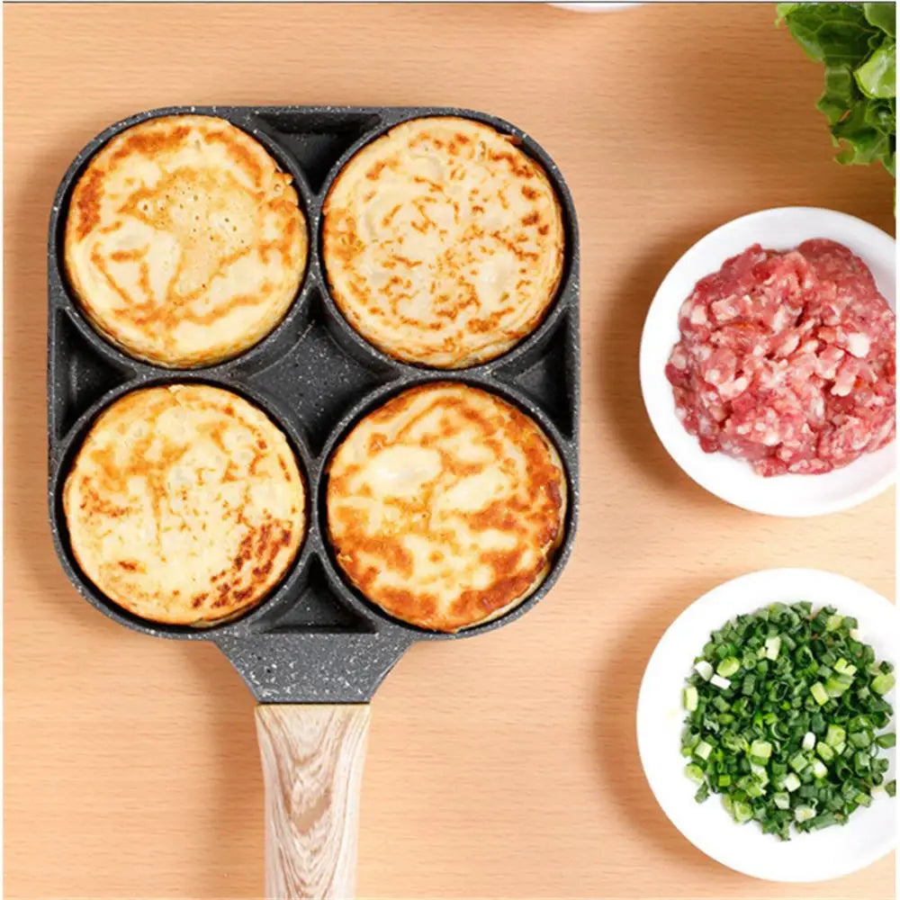 Egg Pan, Egg Frying Pan with Lid Nonstick 4 Cups Pancake - Kitchentia