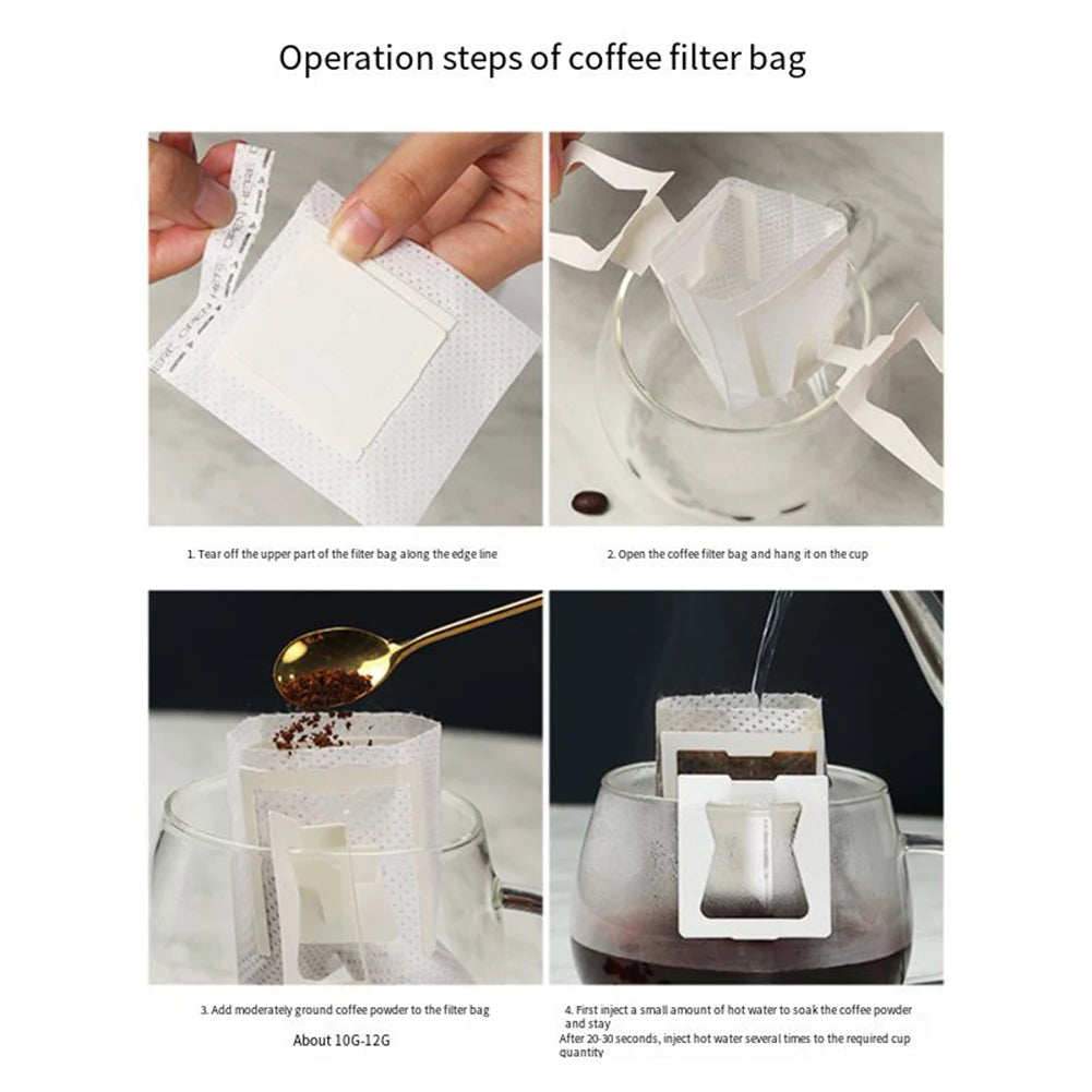 50pcs Pour Over Coffee Filter, Hanging Coffee Filter Drip Bag