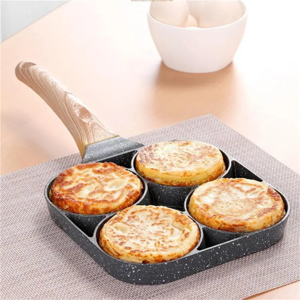 Egg Pan, Egg Frying Pan with Lid Nonstick 4 Cups Pancake - Kitchentia