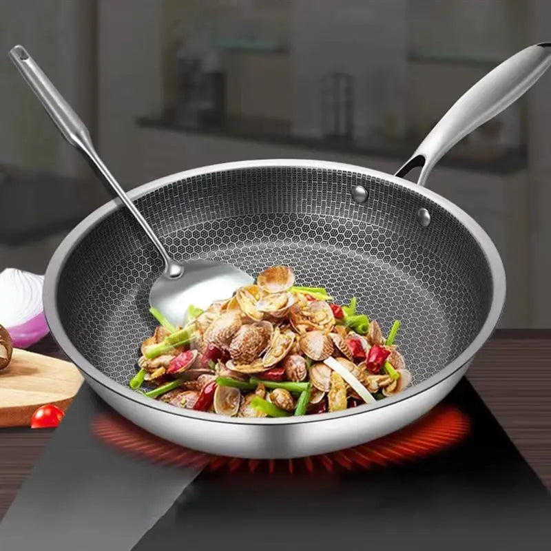 Nonstick Frying Pan, 10-Inch Wok, Compatible with All Cooktops - Kitchentia