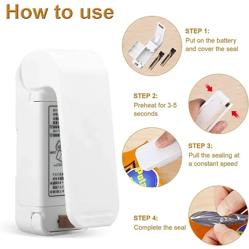 Mini Portable Handheld Heat Vacuum Sealer Bag Sealer, Mini Heat Bag Sealing Machine