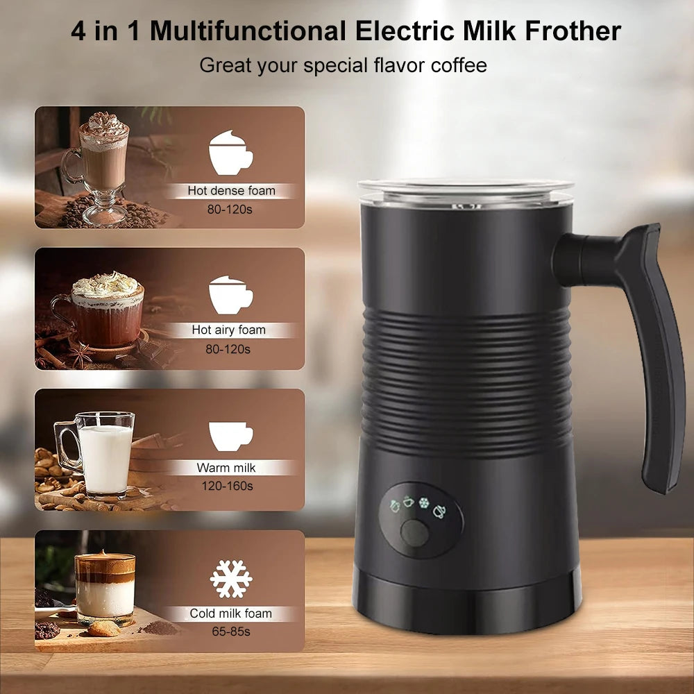 Milk Frother, 4 in 1 Electric Milk Steamer