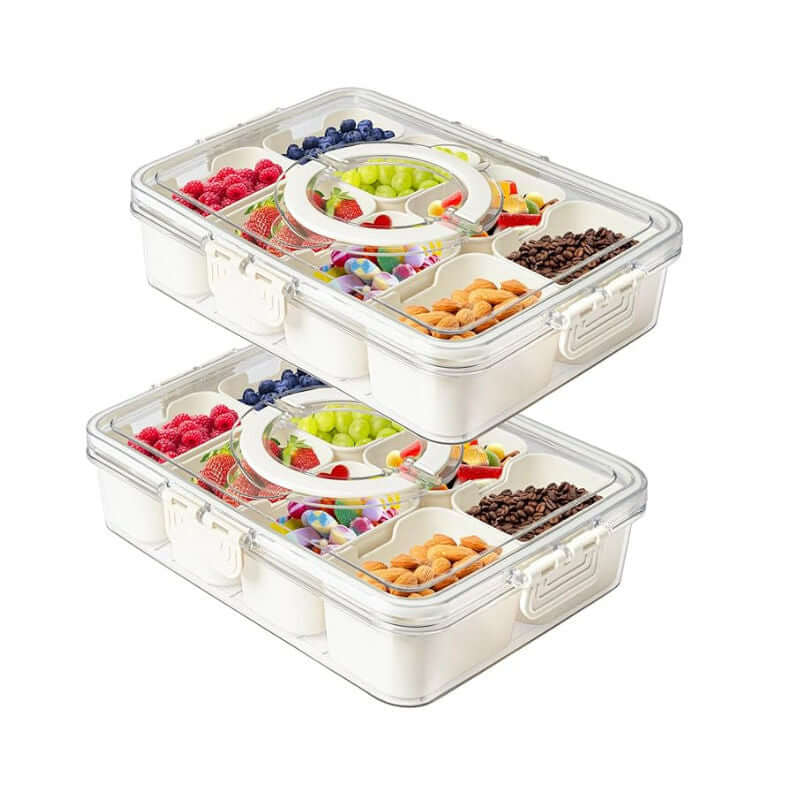 Portable Snackle Box Container with 8 Compartments