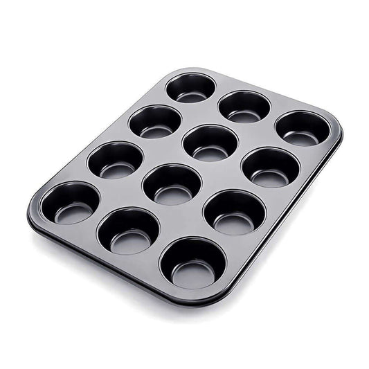 12 Cups Non-Sticky Carbon Steel Mini Muffin Pan Cupcake Pan