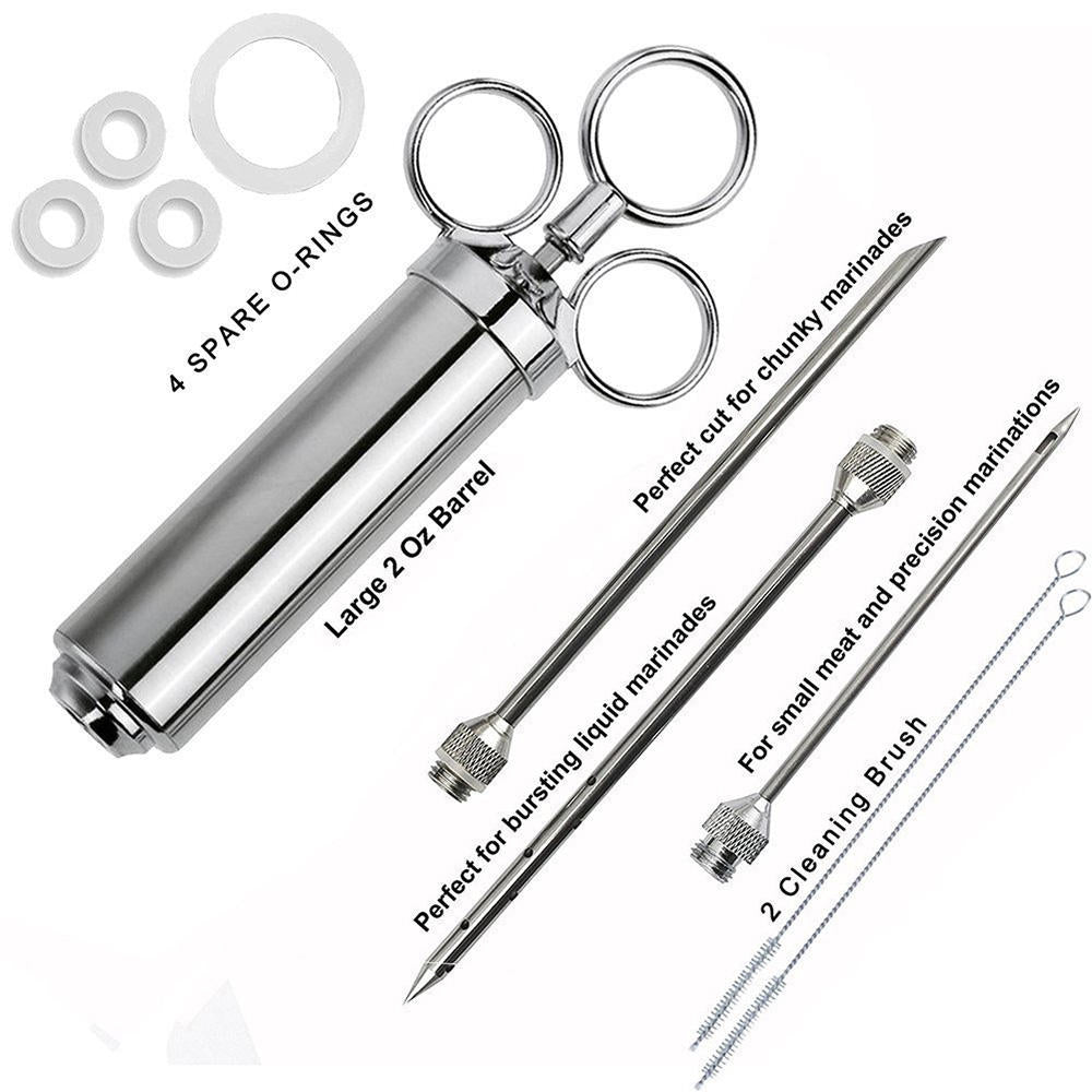 Stainless Steel Meat Injector for BBQ Turkey Injector