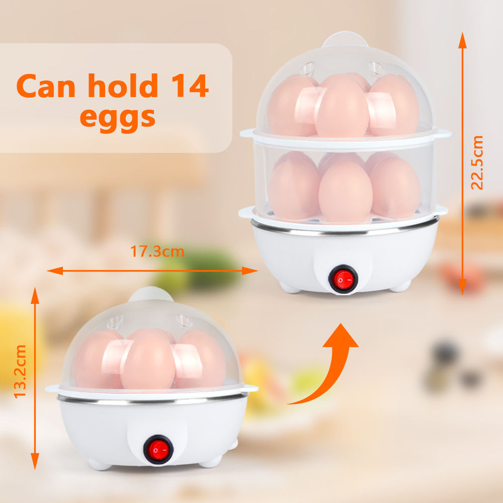 Electric Egg Cooker Boiler, 14 Egg Capacity Two Layer Egg Maker