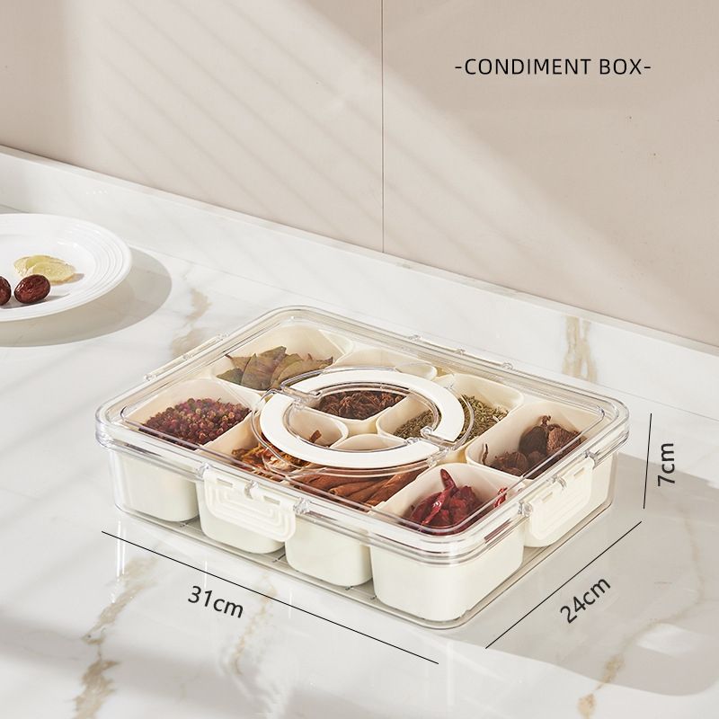 Portable Snackle Box Container with 8 Compartments