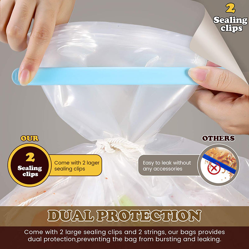 Extra Large 26" X 22" Clear Double Zippers Turkey Brine Bag