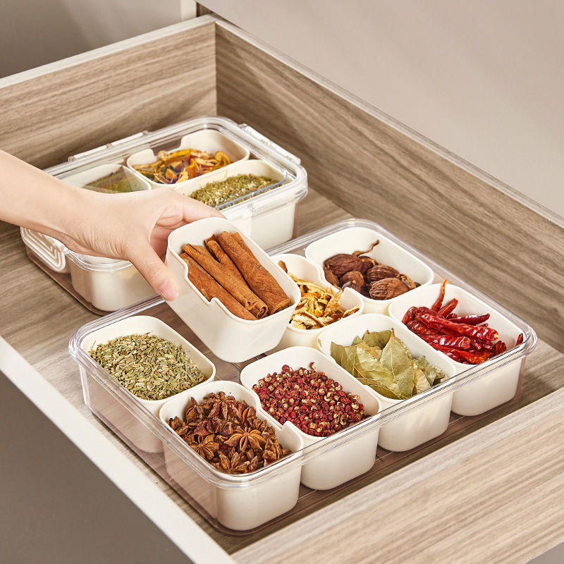 Portable Snackle Box Container with 8 Compartments